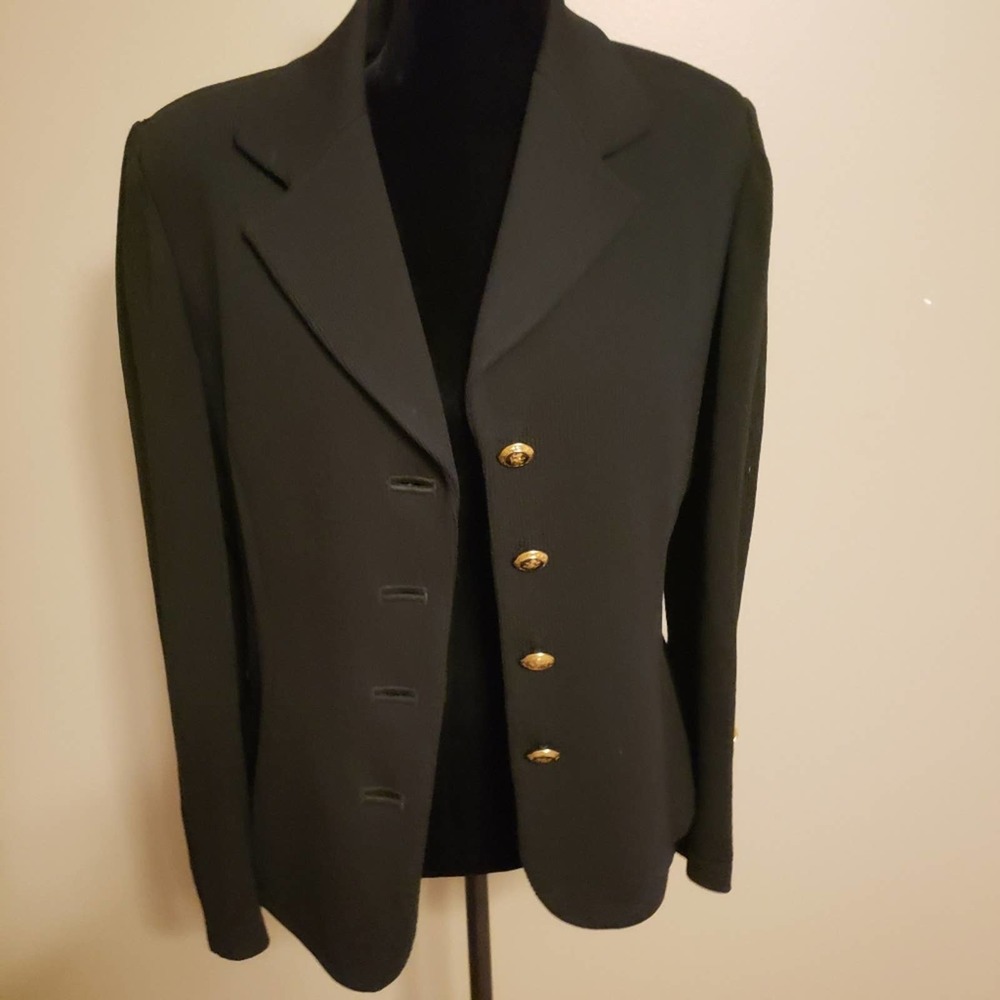 ST. JOHN KNITS BASIC BLACK SANTANA KNIT BLAZER 10 - Picture 9 of 15